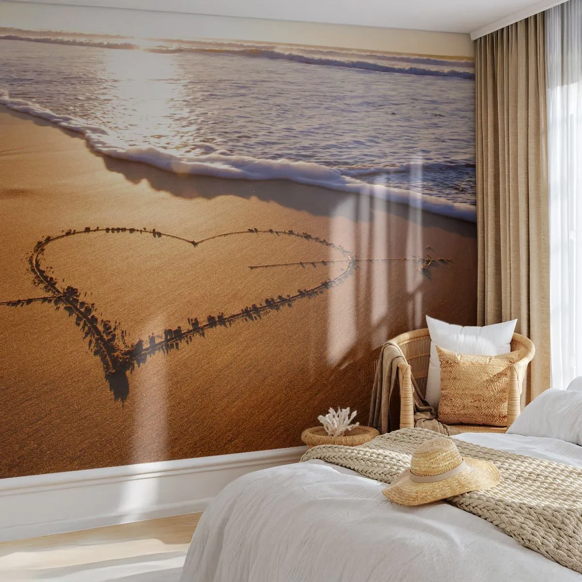 Fototapete Premium Sand - Urlaubsgeständnis - Landschaft, Strand, Meer - 350x256 cm