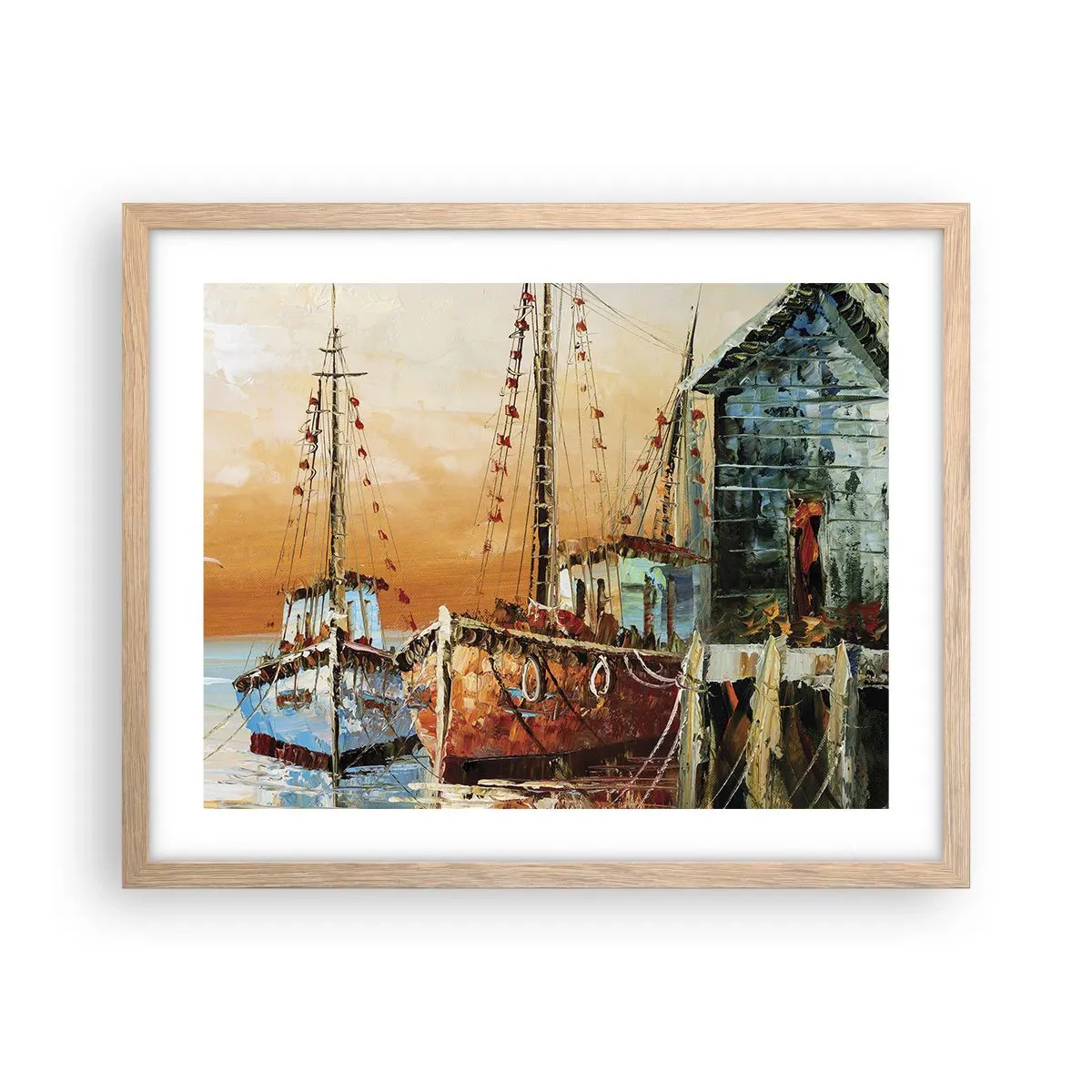 Poster in einem Rahmen aus heller Eiche - Friedliche Rückkehr - 50x40 cm