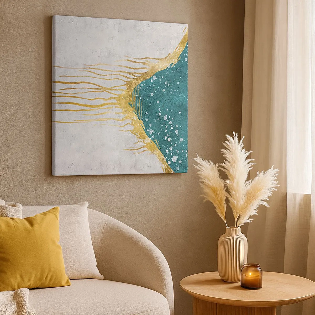 Bild auf Leinwand - Leinwandbild - Goldene Flut - 30x30 cm