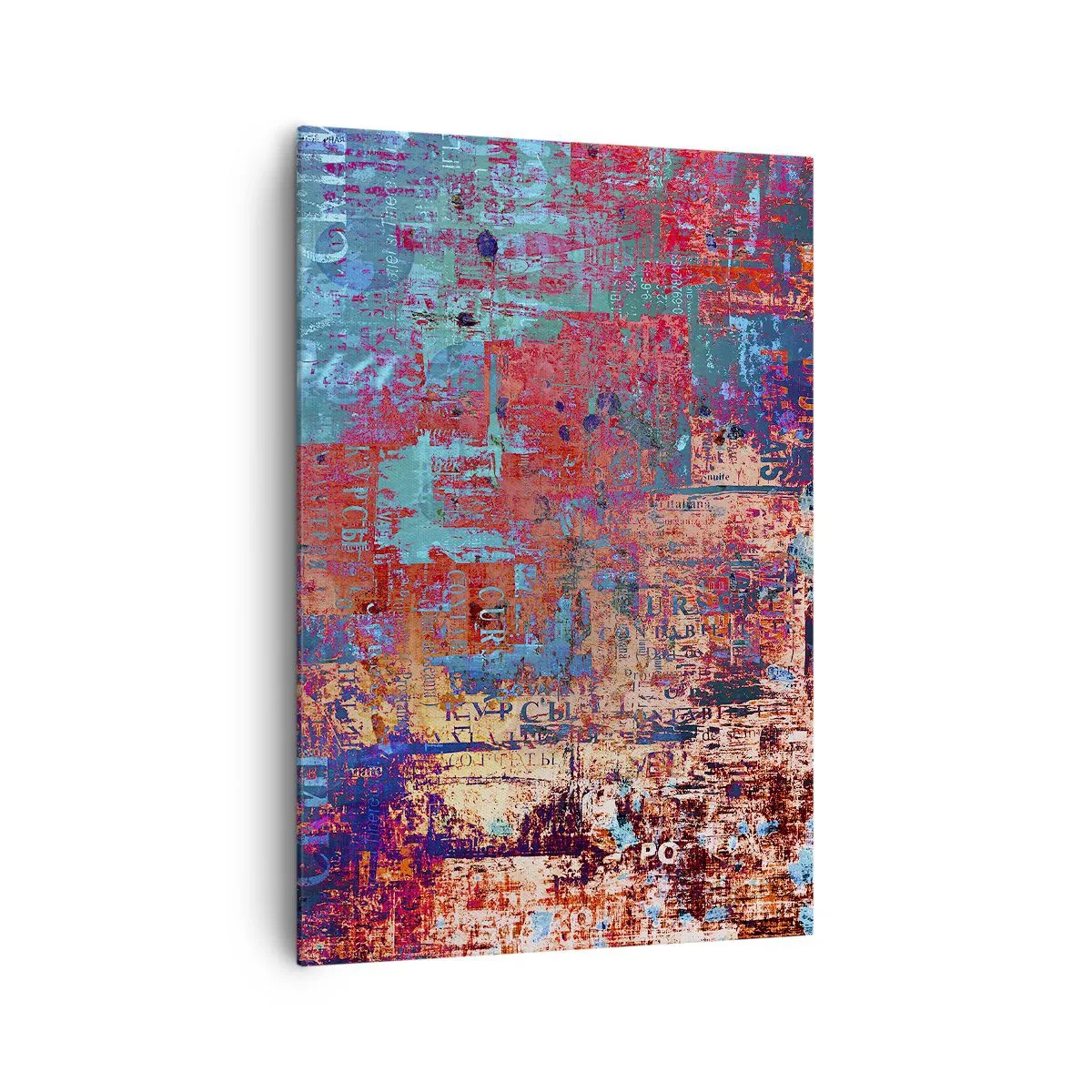 Bild auf Leinwand - Leinwandbild - Eine abstrakte Komposition mit einer Mischung intensiver Farben. - 70x100cm - Erinnerung und Vergessen - Moderne Wanddekoration für Wohnzimmer und Schlafzimmer ARTTOR