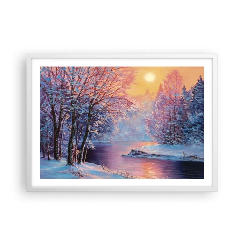 Poster in einem weißen Rahmen - Die Farben des Winters - 70x50 cm