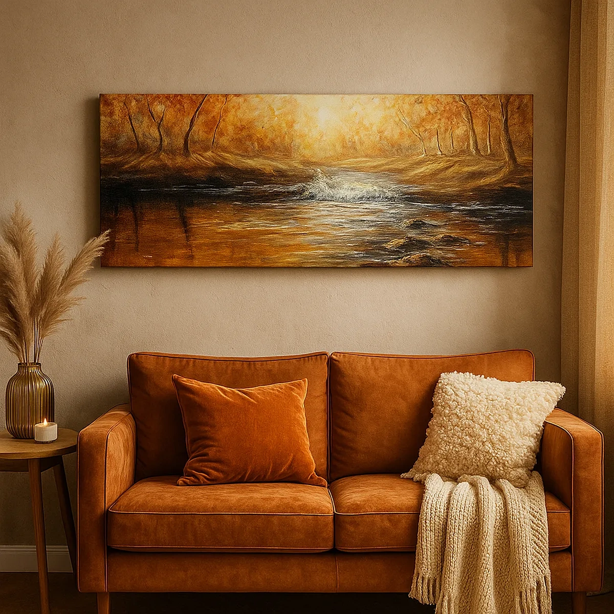 Bild auf Leinwand - Leinwandbild - Der goldene Strom - 30x30 cm