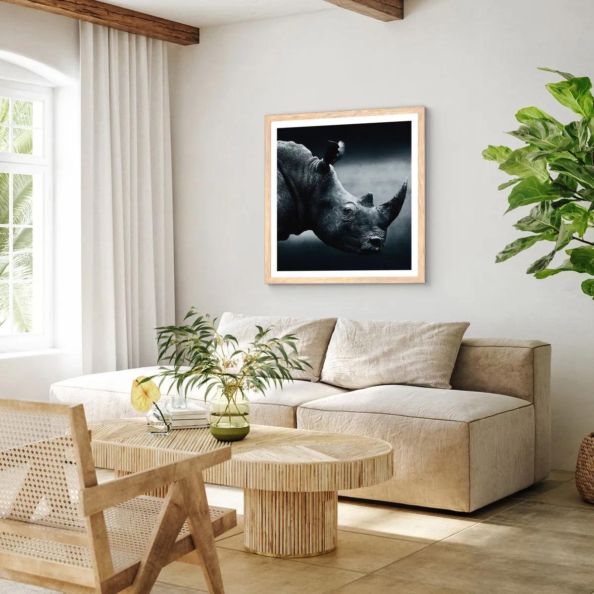 Poster in einem Rahmen aus heller Eiche - Richtiges Profil - 30x30 cm