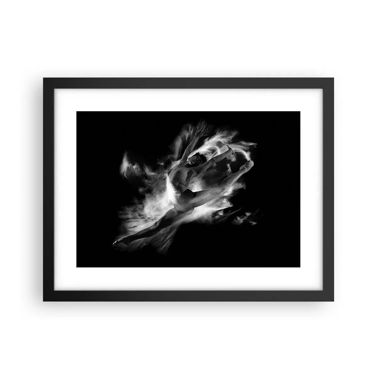 Poster in einem schwarzem Rahmen - Im Flug hängen geblieben - 40x30 cm