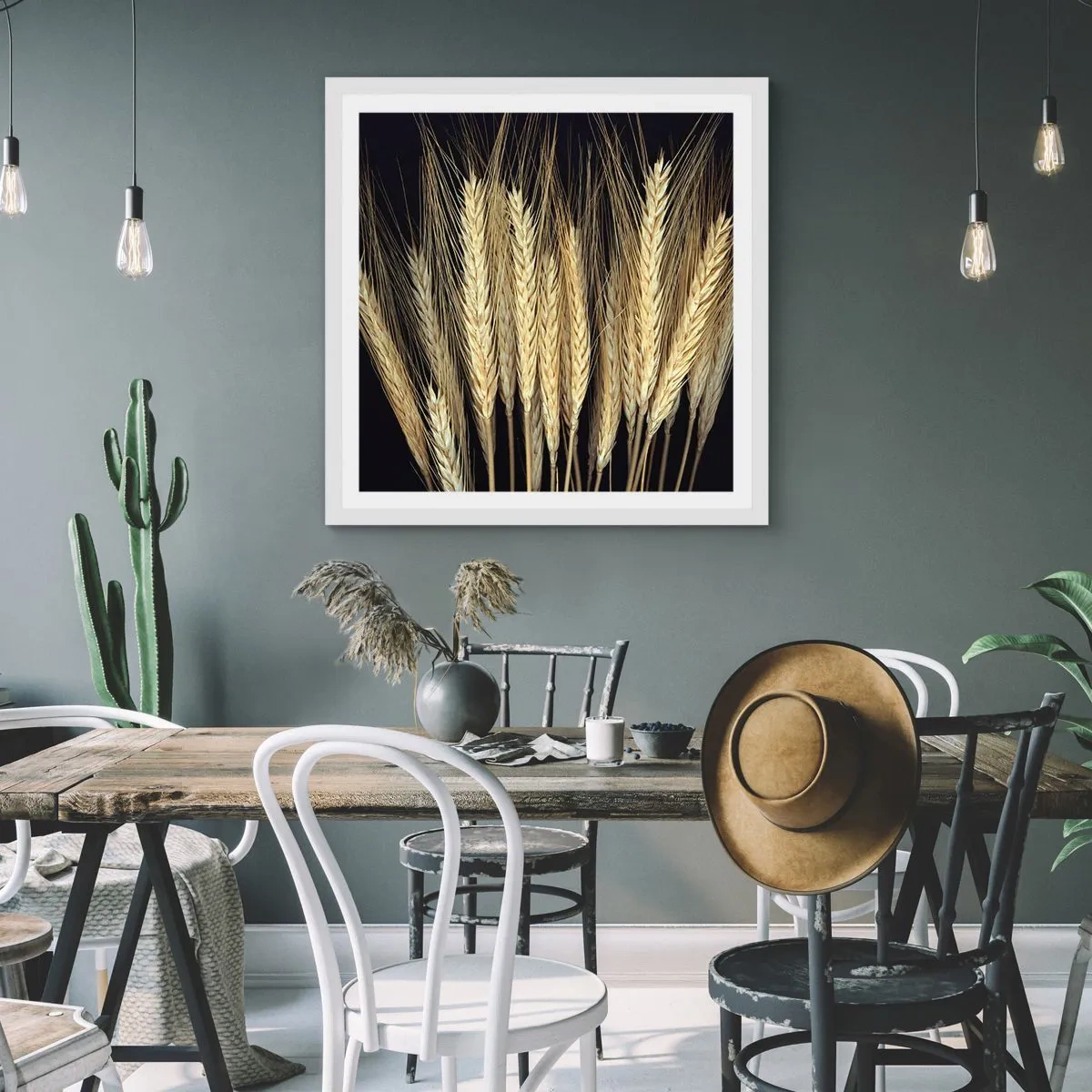 Poster in einem weißen Rahmen - Rustikale Magie - 30x30 cm