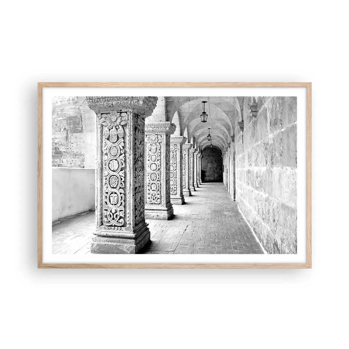 Poster in einem Rahmen aus heller Eiche - Und wo geht’s hin...? - 91x61 cm