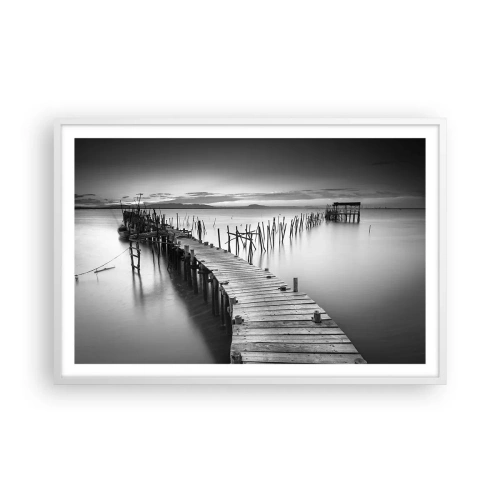 Poster in einem weißen Rahmen - Der Frieden eines vergessenen Ufers - 91x61 cm
