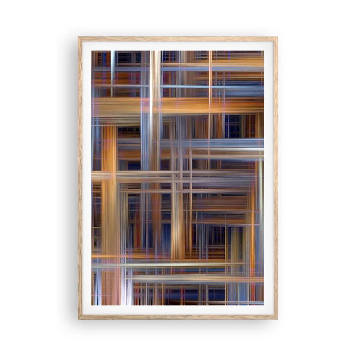 Poster in einem Rahmen aus heller Eiche - Aus Licht gewebt - 70x100 cm