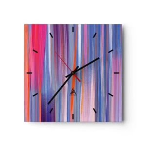 Wanduhr - Glasuhr - Aufstieg zum Regenbogen - 40x40 cm