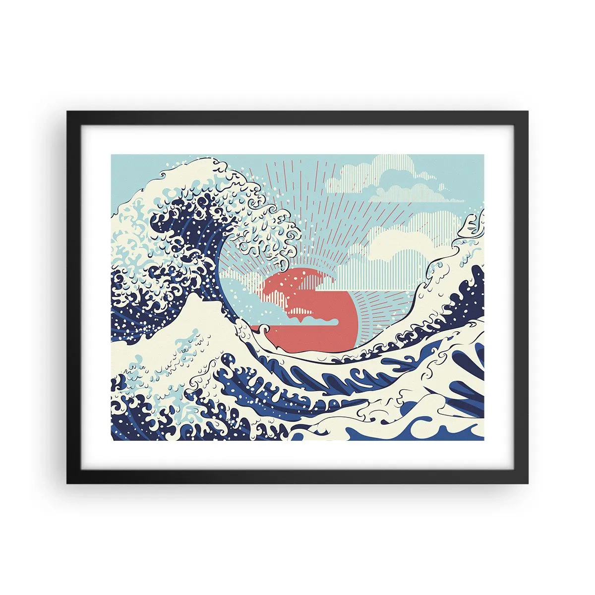 Poster in einem schwarzem Rahmen - Von japanischer Inspiration - 50x40 cm