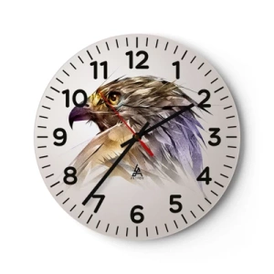 Wanduhr - Glasuhr - Porträt eines Kriegers - 40x40 cm