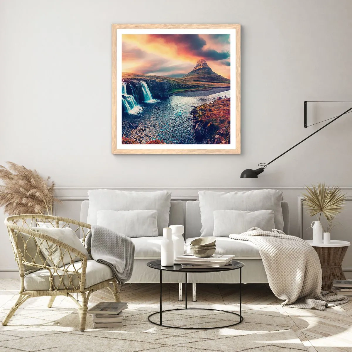 Poster in einem Rahmen aus heller Eiche - In der Majestät der Natur - 40x40 cm