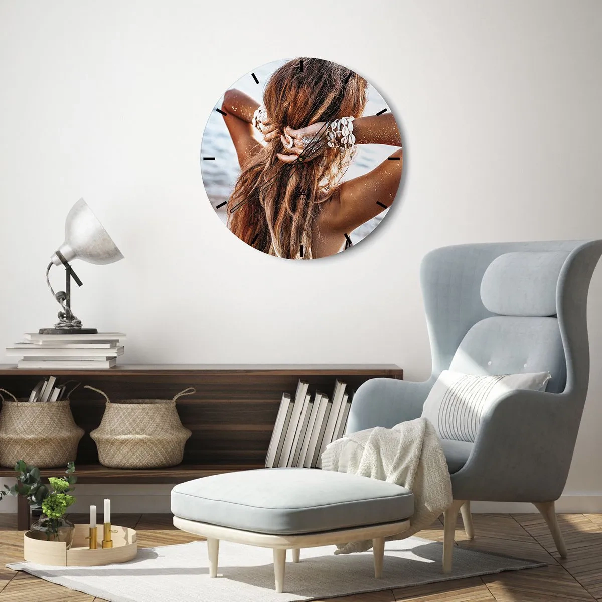 Wanduhr - Glasuhr - Eine Schwester von Wasser und Sonne - 30x30 cm