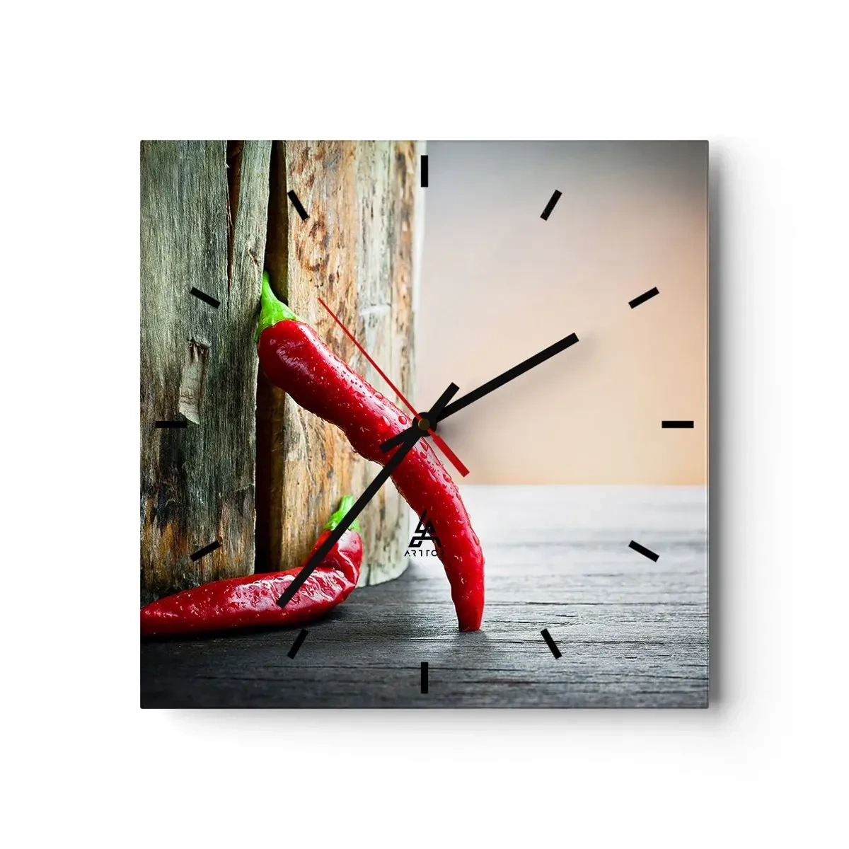 Wanduhr - Glasuhr - Red hot chili peppers - 40x40 cm