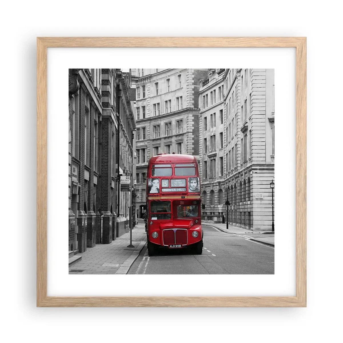 Poster in einem Rahmen aus heller Eiche - Der Alltag muss nicht grau sein - 40x40 cm