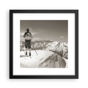 Poster in einem schwarzem Rahmen - Und die Berge bleiben unverändert - 30x30 cm