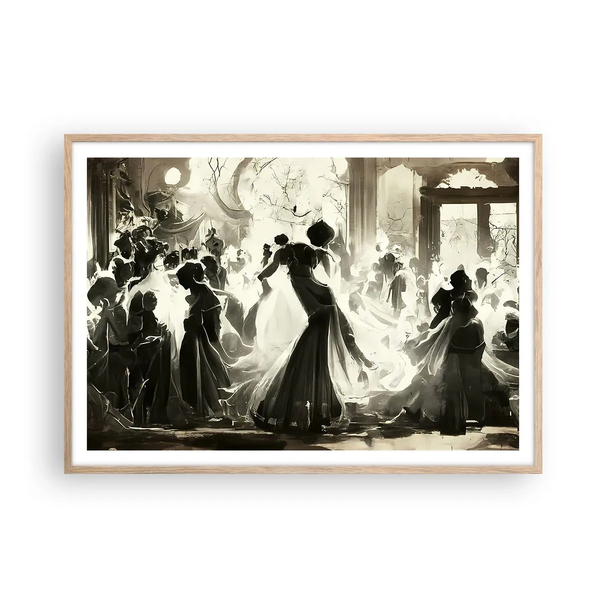 Poster in einem Rahmen aus heller Eiche - Die große Maskerade - 100x70 cm