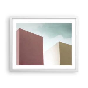 Poster in einem weißen Rahmen - Geometrie des sonnigen Sommers - 50x40 cm