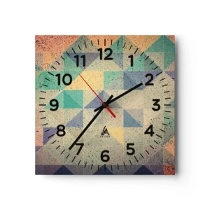 Wanduhr - Glasuhr - Republik der Dreiecke - 30x30 cm