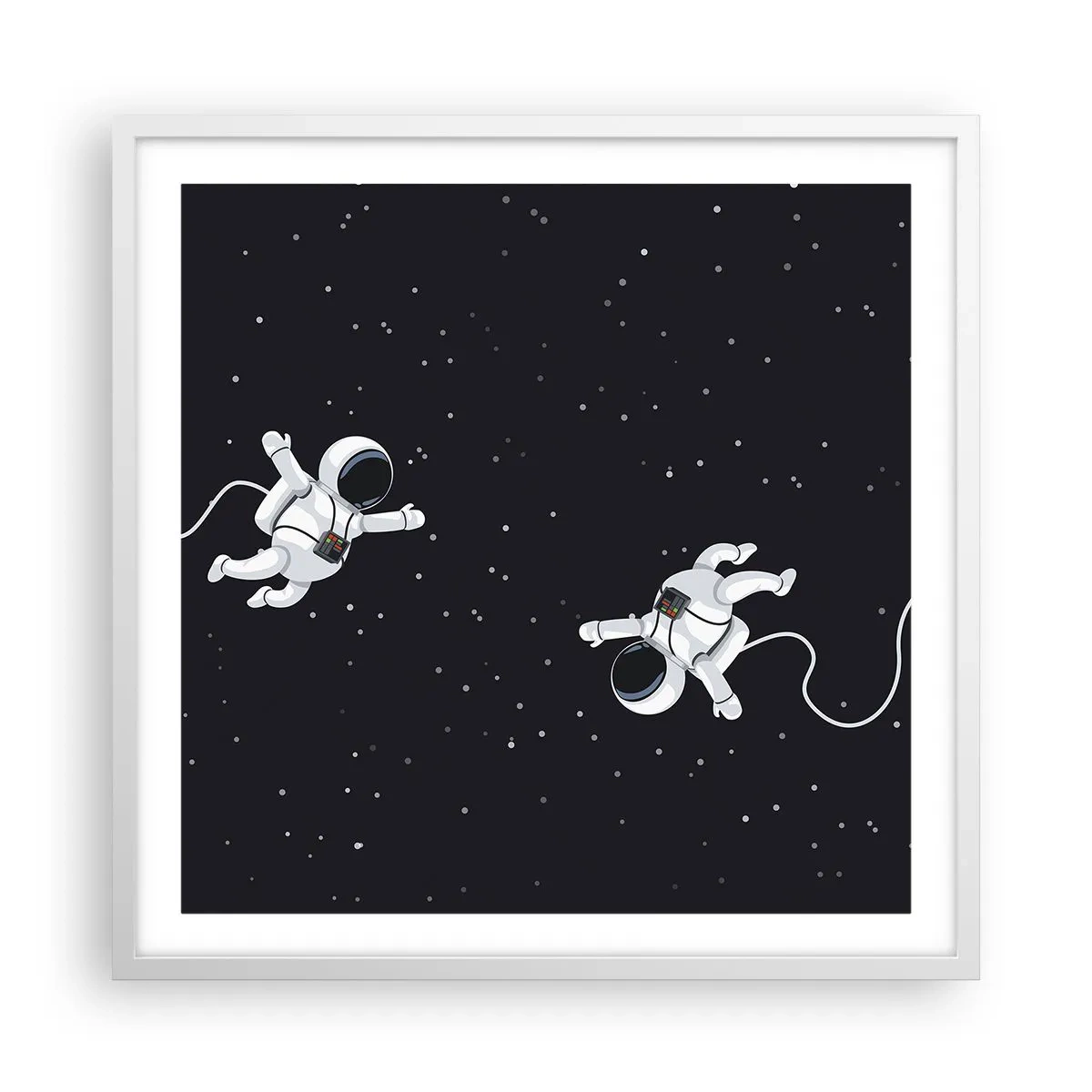 Poster in einem weißen Rahmen - Kosmischer Tanz - 60x60 cm