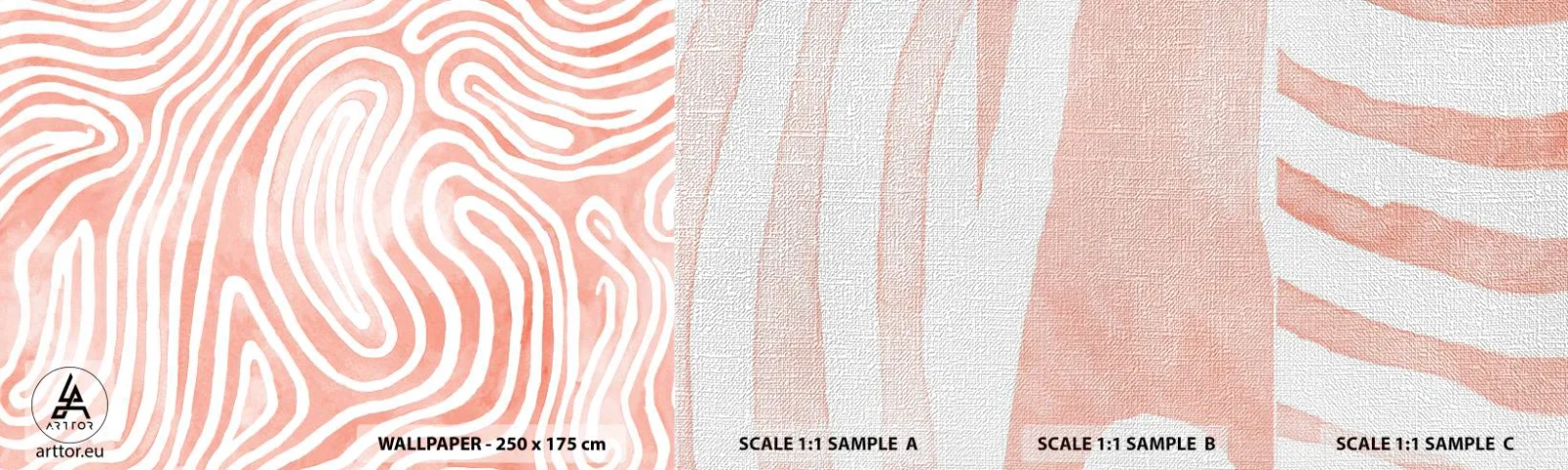 Fototapeten Muster Premium Canvas - Im Korallenlabyrinth - Minimalismus, Moderne Kunst, Abstraktion - 100x30 cm