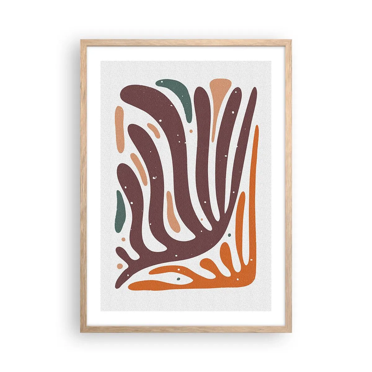 Poster in einem Rahmen aus heller Eiche - Strahlende organische Komposition - 50x70 cm