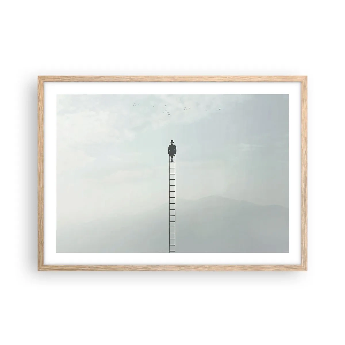 Poster in einem Rahmen aus heller Eiche - Erhebe dich darüber! - 70x50 cm