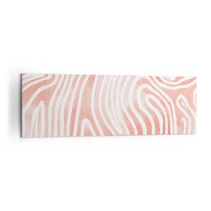 Bild auf Leinwand - Leinwandbild - Abstraktes Muster in Rosa- und Weißtönen - 160x50cm - Im Korallenlabyrinth - Moderne Wanddekoration für Wohnzimmer und Schlafzimmer ARTTOR
