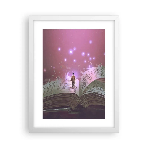 Poster in einem weißen Rahmen - Einladung in eine andere Welt - lesen Sie! - 30x40 cm