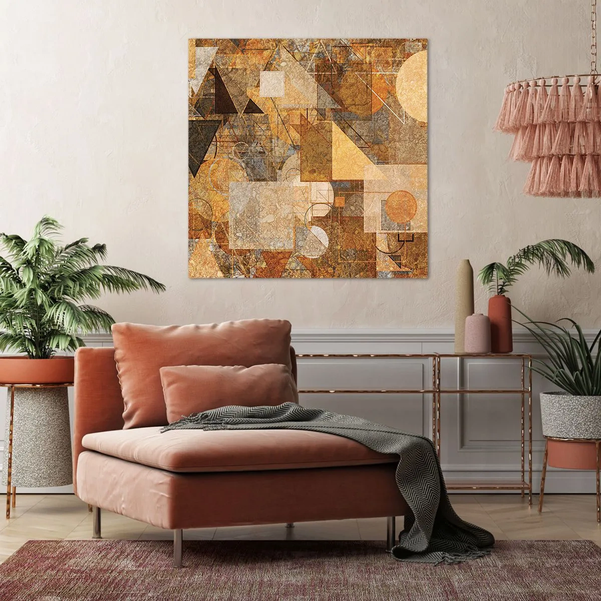 Bild auf Leinwand - Leinwandbild - Eine kubistische Studie aus Bronze - 70x70 cm