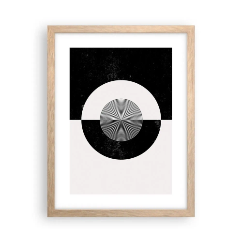 Poster in einem Rahmen aus heller Eiche - Harmonie in Schwarz und Weiß - 30x40 cm
