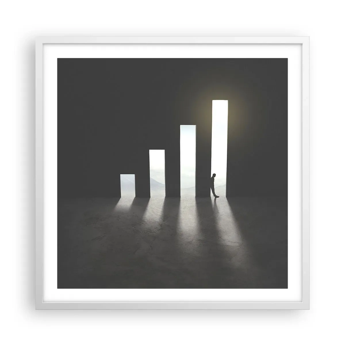 Poster in einem weißen Rahmen - Erfolg – Impression - 60x60 cm