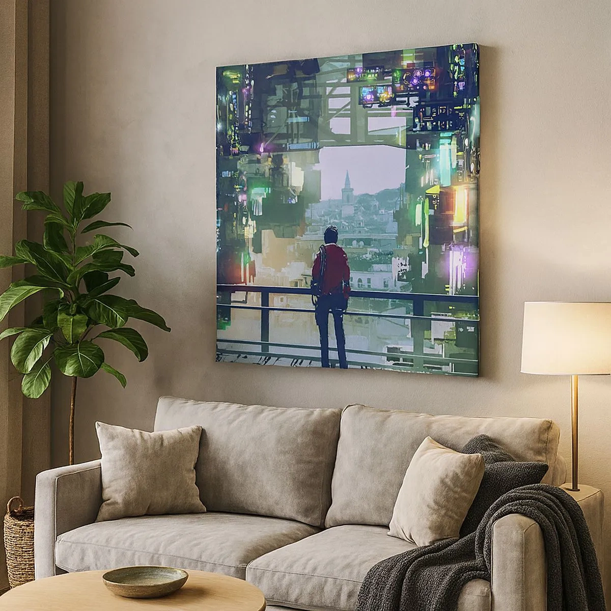 Bild auf Leinwand - Leinwandbild - Zwei Welten - 30x30 cm