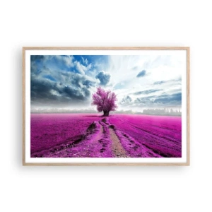 Poster in einem Rahmen aus heller Eiche - Heide - Wildnis - 100x70 cm