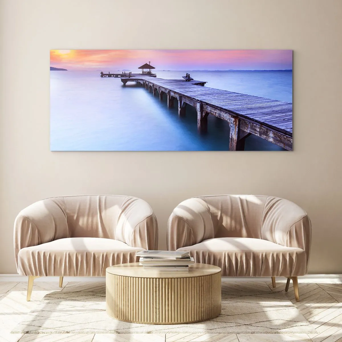Glasbild - Bild auf glas - Ein Meer der Ruhe bis zum Horizont - 100x40 cm
