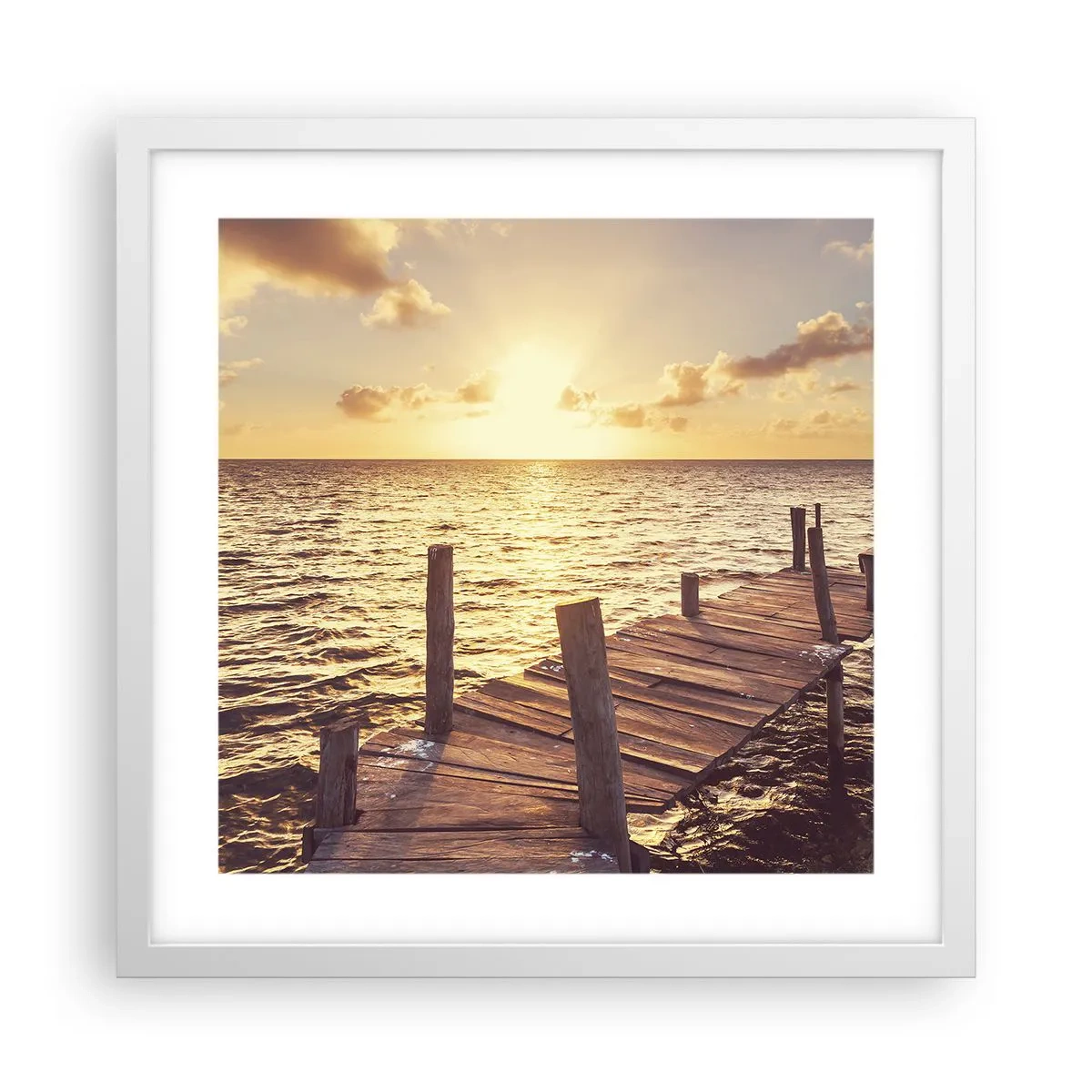 Poster in einem weißen Rahmen - Das goldene Land der Sanftmut - 40x40 cm