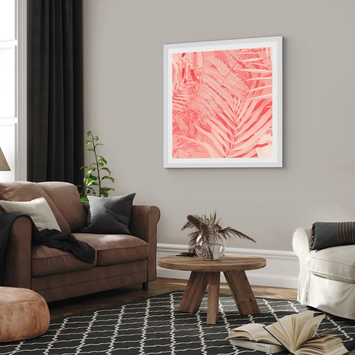 Poster in einem weißen Rahmen - Rosa Konzept - 30x30 cm