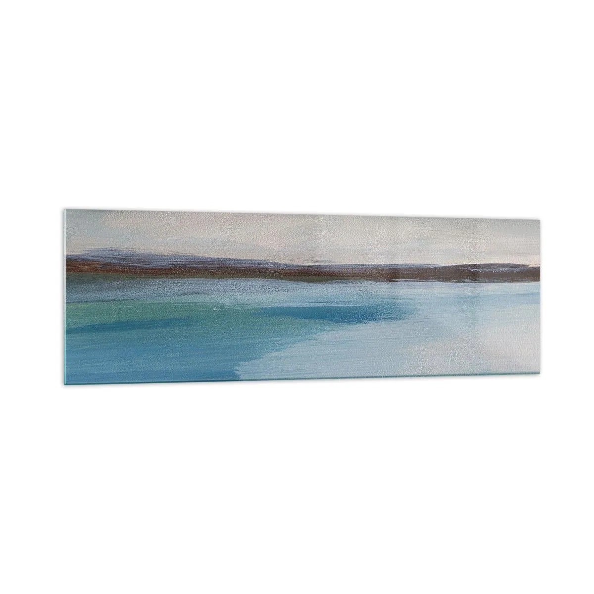 Glasbild - Bild auf glas - Eine minimalistische Landschaft mit Wasserlinie und Horizont - 160x50cm - Horizontale Landschaft - Moderne Wanddekoration für Wohnzimmer und Schlafzimmer ARTTOR