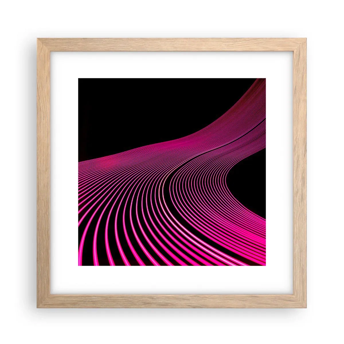 Poster in einem Rahmen aus heller Eiche - Allee des Lichts - 30x30 cm