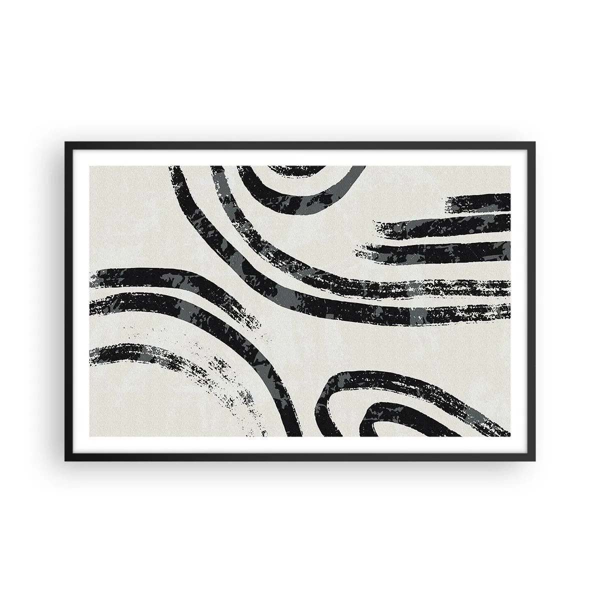 Poster in einem schwarzem Rahmen - Bei Hälfte angehalten - 91x61 cm