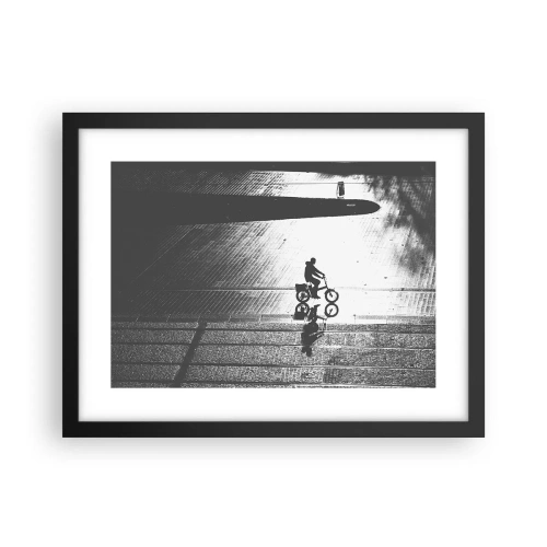 Poster in einem schwarzem Rahmen - Vor sich hin durch die Stadt - 40x30 cm