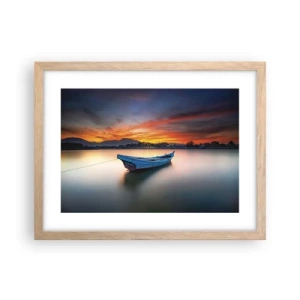 Poster in einem Rahmen aus heller Eiche - Eine gute Nacht kommt - 40x30 cm