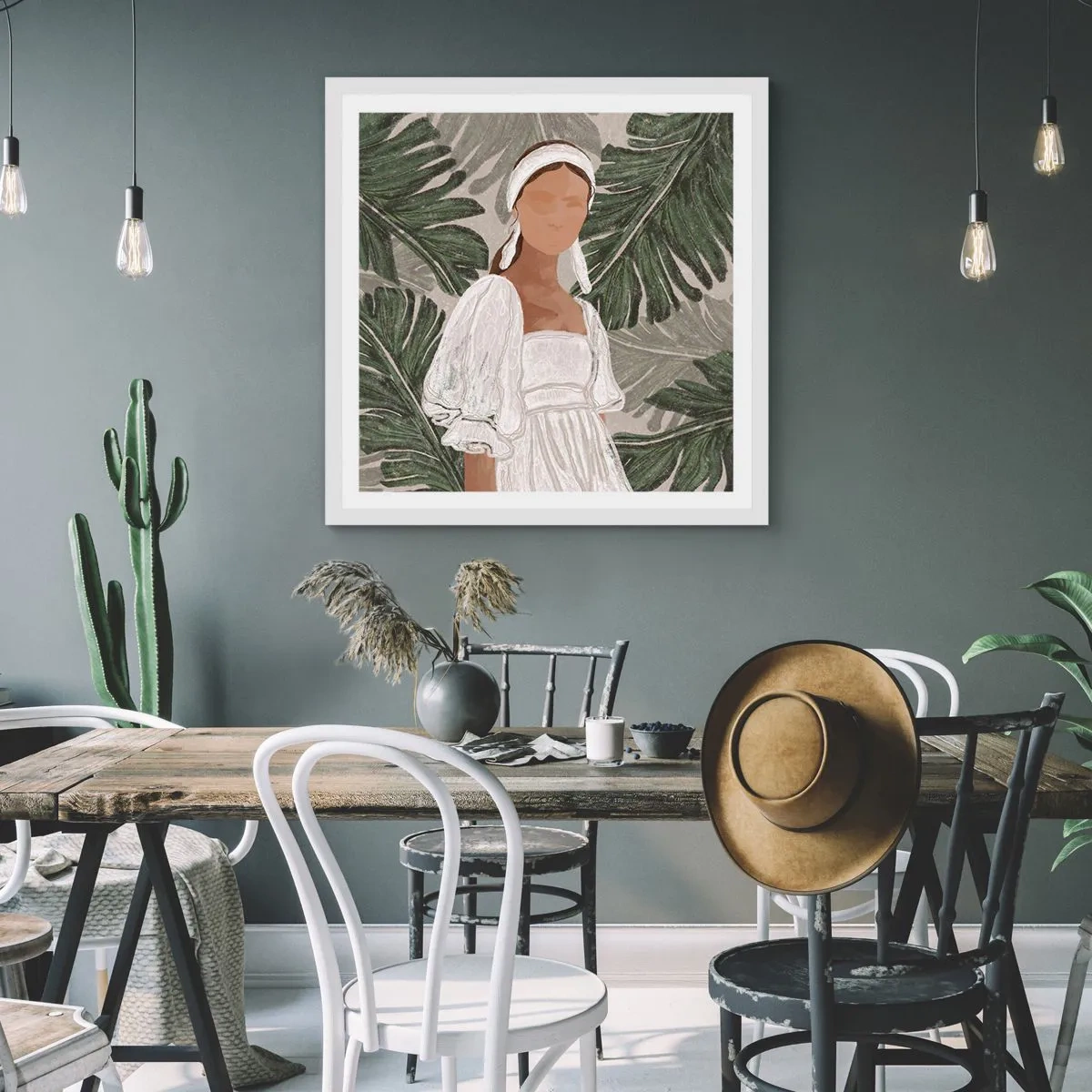 Poster in einem weißen Rahmen - Exotisches Porträt - 30x30 cm