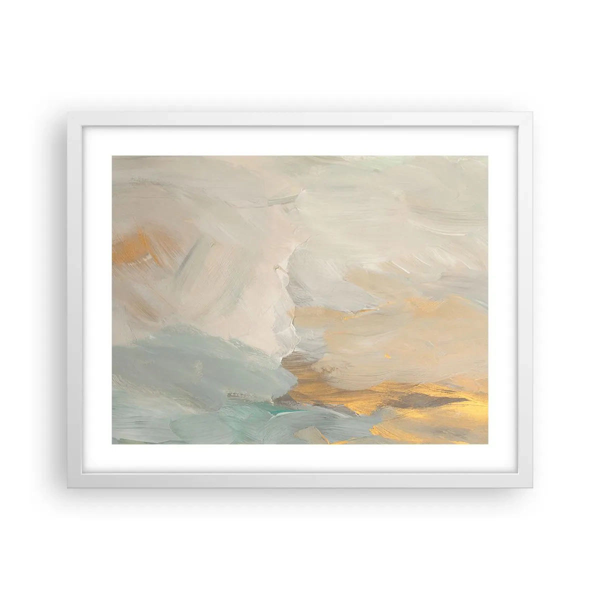 Poster in einem weißen Rahmen - Abstraktion – das Land der Sanftheit - 50x40 cm