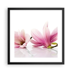 Poster in einem schwarzem Rahmen - Zart wie ein Frühlingswind - 40x40 cm