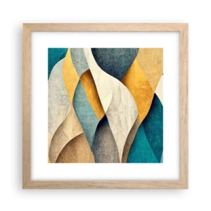 Poster in einem Rahmen aus heller Eiche - Rhythmus und Welle - 30x30 cm