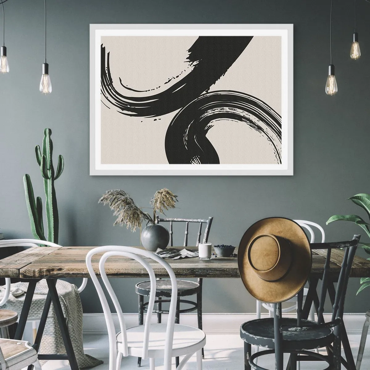 Poster in einem weißen Rahmen - Ausladend und kreisförmig - 100x70 cm