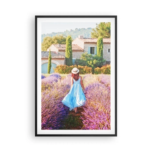 Poster in einem schwarzem Rahmen - Lavendel Mädchen - 61x91 cm