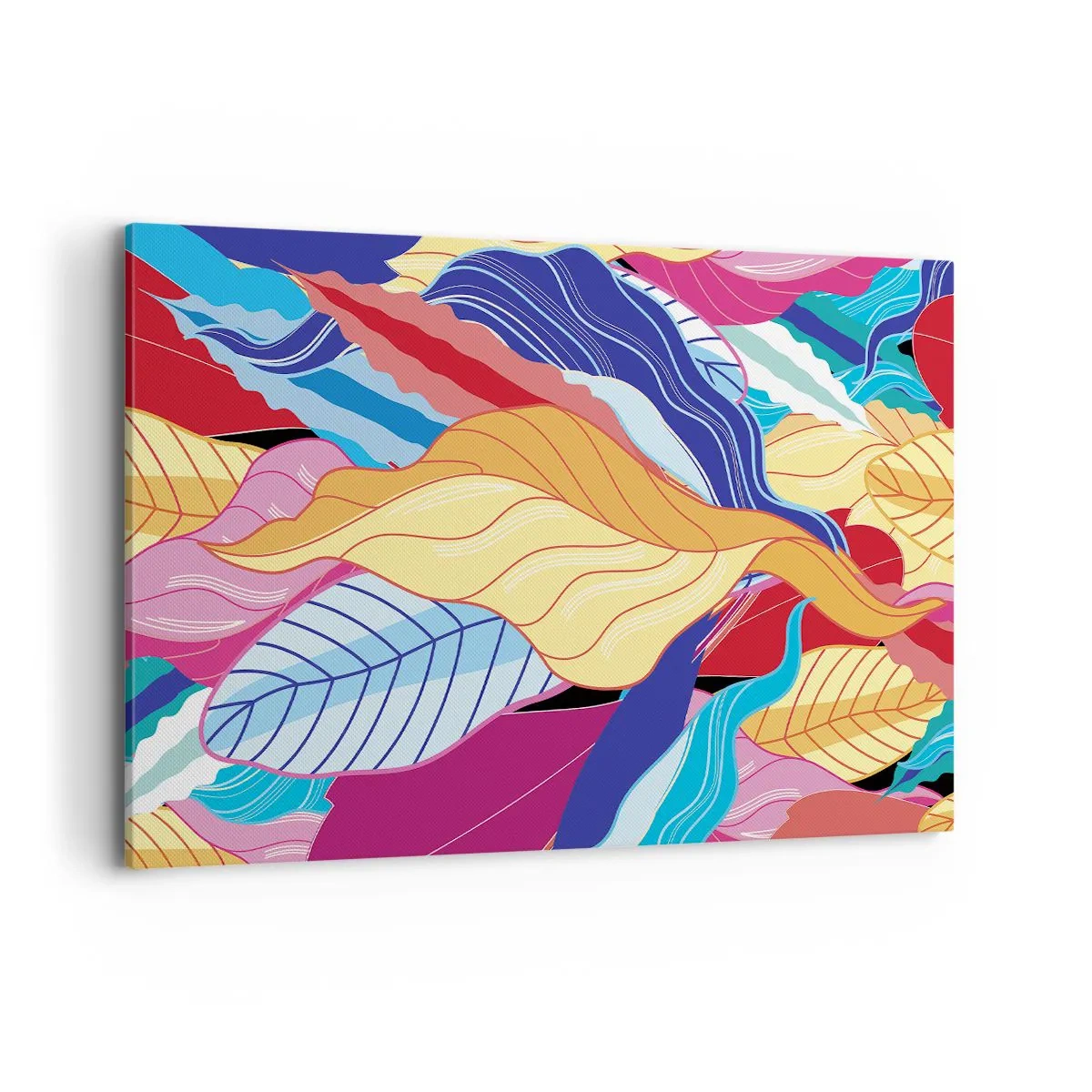 Bild auf Leinwand - Leinwandbild - Kräftig gefärbte Blätter schaffen eine dynamische Komposition - 120x80cm - Buntes Durcheinander - Moderne Wanddekoration für Wohnzimmer und Schlafzimmer ARTTOR