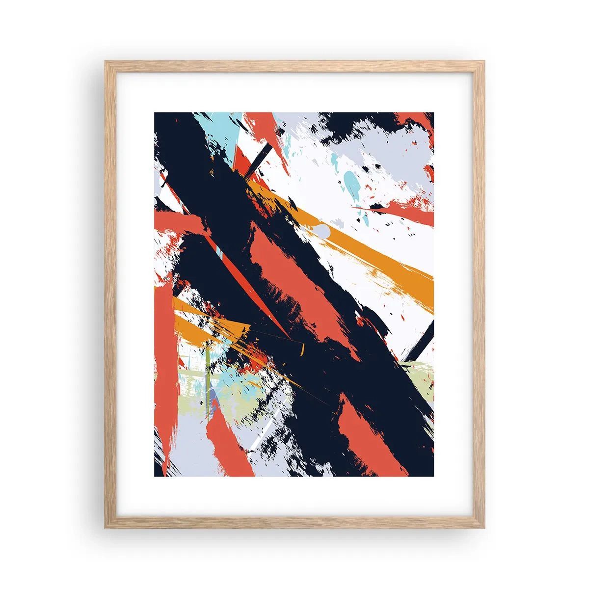 Poster in einem Rahmen aus heller Eiche - Dynamische Komposition - 40x50 cm